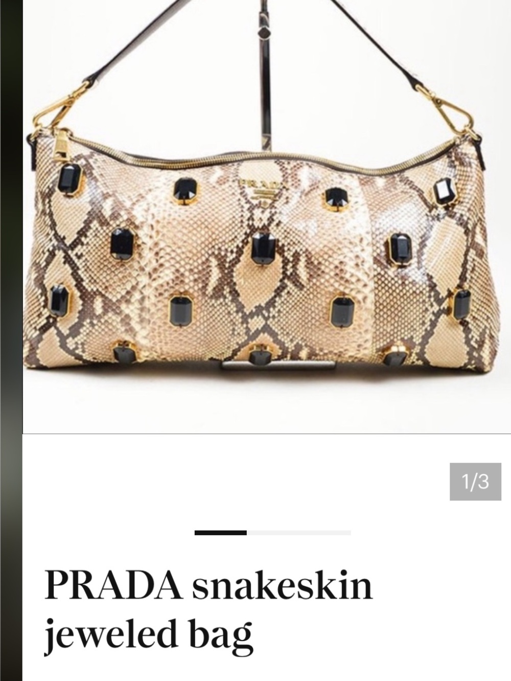 PRADA PITONE PIETRE JEWELED SNAKESKIN BAG